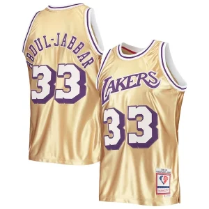 Kareem Abdul Jabbar Los Angeles Lakers 75th Anniversary 1983/84 Vibrant Hardwood Classics Swingman Jersey Gold