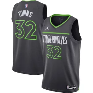 Karl Anthony Vibrant Towns Minnesota Timberwolves Jordan Brand Unisex Swingman Jersey Statement Edition Charcoal