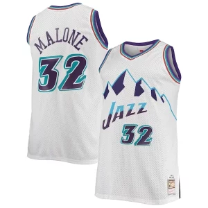 Karl Malone Utah Jazz 1996/97 Big & Tall Hardwood Classics Dashing Swingman Jersey White/Purple