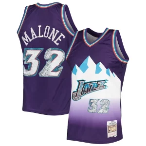 Karl Malone Utah Jazz 1996/97 Hardwood Classics NBA 75th Anniversary Diamond Swingman Splendide Jersey Purple