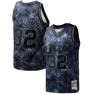 Karl Malone Utah Jazz Hardwood Classics 1991/92 Tie Dye Swingman Jersey Éclatant Black