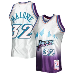 Karl Refiné Malone Utah Jazz 1996/97 Hardwood Classics 75th Anniversary Swingman Jersey Platinum
