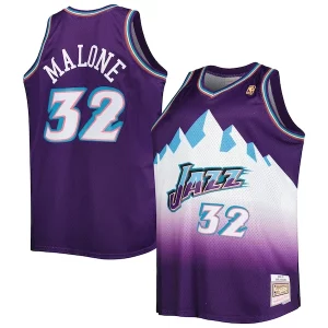 Karl Refiné Malone Utah Jazz Big & Tall Hardwood Classics 1996/97 Swingman Jersey Purple/White