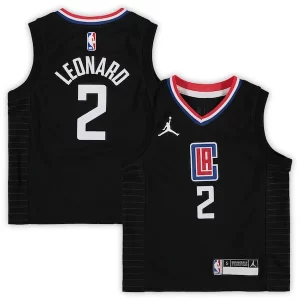 Kawhi Leonard LA Clippers Jordan Brand Preschool 2020/21 Fast Break Replica Jersey Éclatant Statement Edition Black