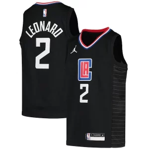 Kawhi Leonard LA Clippers Jordan Brand Youth 2020/21 Swingman Player Jersey Black Statement Edition Haut de gamme