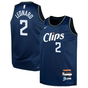 Kawhi Leonard LA Clippers Nike Confortable Youth Swingman Replica Jersey City Edition Navy