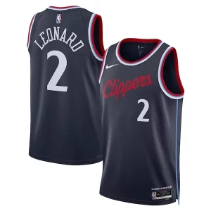 Kawhi Leonard LA Clippers Nike Unisex 2024/25 Swingman Éclatant Jersey Navy Icon Edition