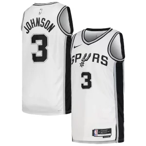 Keldon Johnson Exceptionnel San Antonio Spurs Nike Unisex Swingman Jersey Association Edition White/Black