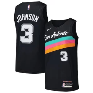 Keldon Johnson San Antonio Spurs Nike Swingman Player Jersey City Magnifique Edition Black