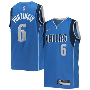 Kristaps Porzingis Dallas Mavericks Nike Youth 2021/22 Diamond Swingman Jersey Icon Edition Blue Unique