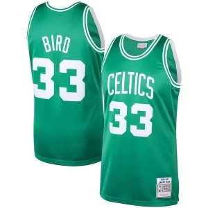 Larry Bird Boston Celtics 1985/86 Hardwood Classics Authentic Commémoratif Jersey Kelly Green