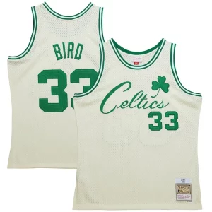 Larry Bird Boston Celtics Chainstitch Swingman Vibrant Jersey Cream