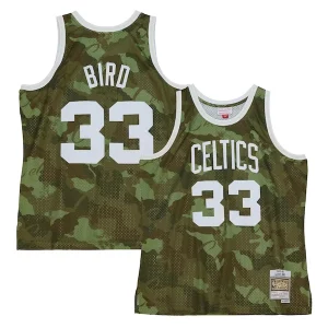 Larry Bird Boston Celtics Hardwood Classics 1985/86 Ghost Haut de gamme Green Swingman Jersey Camo