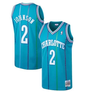 Larry Élégant Johnson Charlotte Hornets 1992/93 Hardwood Classics Swingman Jersey Teal