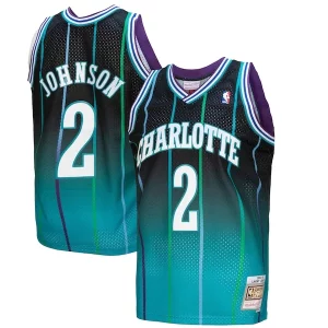 Larry Johnson Charlotte Charming Hornets 1992/93 Hardwood Classics Fadeaway Swingman Player Jersey Teal/Black