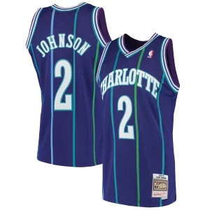 Larry Johnson Charlotte Hornets Dashing 1994/95 Hardwood Classics Swingman Jersey Purple