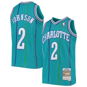 Larry Johnson Charlotte Hornets Youth 1992/93 Hardwood Classics Swingman Collectible Jersey Teal