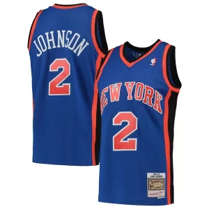 Larry Johnson New York Knicks 1998/99 Hardwood Classics Exquisite Swingman Jersey Blue