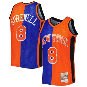 Latrell Sprewell New York Knicks Hardwood Haut de gamme Classics 1998/99 Split Swingman Jersey Blue/Orange
