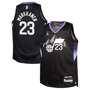 Lauri Markkanen Utah Jazz Jordan Brand Youth Superbe Swingman Jersey Statement Edition Black