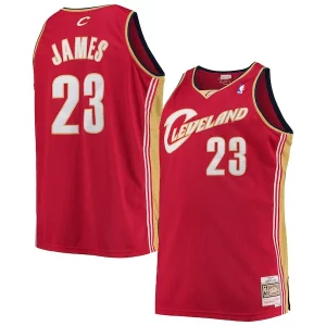 LeBron James Cleveland Cavaliers 2003/04 Big & Tall Hardwood Exquisite Classics Swingman Jersey Red
