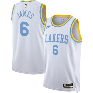 LeBron James Exquisite Los Angeles Lakers Nike Swingman Jersey Classic Edition White