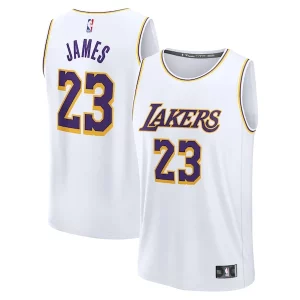 LeBron James Los Angeles Lakers Bold Youth Fast Break Replica Player Jersey Association Edition White