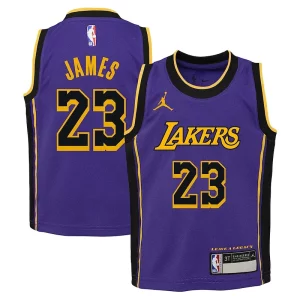 LeBron James Los Angeles Lakers Jordan Distingué Brand Preschool 2022/23 Dri FIT Replica Jersey Statement Edition Purple
