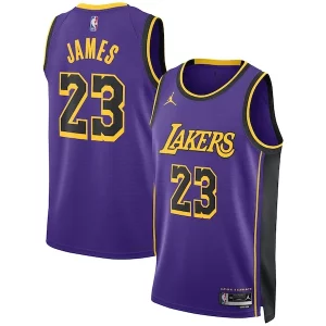 LeBron James Los Angeles Lakers Jordan Stylish Brand Unisex Swingman Jersey Statement Edition Purple