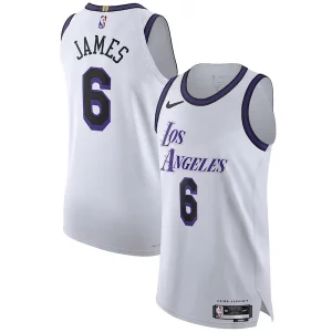 LeBron James Los Angeles Lakers Nike 2022/23 Distingué Authentic Jersey City Edition White