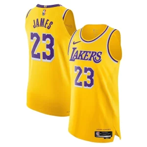 LeBron James Los Angeles Lakers Nike Authentic Personalisable Jersey Icon Edition Gold