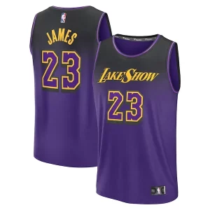 LeBron James Los Angeles Lakers Youth 2024/25 Fast Break Player Jersey City Edition Purple Haut de gamme