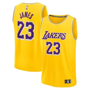 LeBron James Los Angeles Lakers Youth Fast Break Exceptionnel Replica Player Jersey Icon Edition Gold