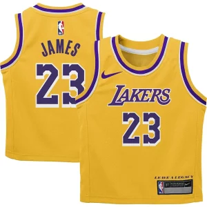 LeBron James Los Angeles Lakers Nike Preschool Dri FIT Swingman Player Jersey Confortable Icon Edition Gold