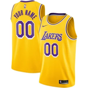 Los Angeles Lakers Captivant Nike Custom Swingman Jersey Gold Icon Edition