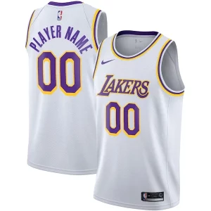 Los Angeles Lakers Nike 2020/21 Swingman Custom Jersey Association Edition White Dashing