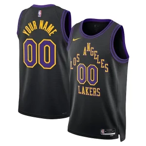 Los Angeles Lakers Nike Unisex Élégant 2023/24 Custom Swingman Jersey Black City Edition