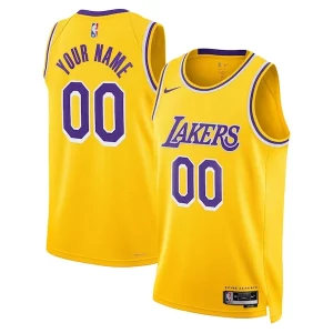 Los Angeles Lakers Nike Unisex Swingman Custom Jersey Gold Icon Edition Exclusif
