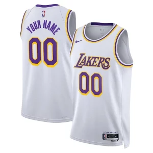 Los Angeles Lakers Nike Unisex Swingman Custom Jersey White Association Edition Authentique