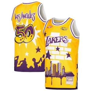 Los Angeles Lakers x Tats Cru Hardwood Stylish Classics Fashion Jersey Gold