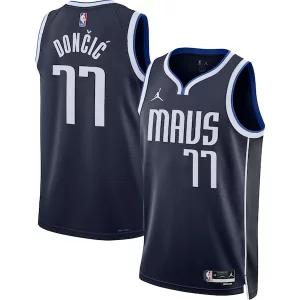 Luka Dončić Dallas Mavericks Jordan Brand Unisex Swingman Jersey Statement Edition Navy Exclusif