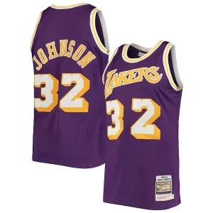 Magic Johnson Los Angeles Lakers 1984/85 Hardwood Authentique Classics Authentic Jersey Purple/Gold