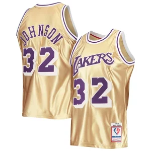 Magic Johnson Los Angeles Lakers 75th Anniversary 1984/85 Hardwood Classics Swingman Jersey Luxueux Gold