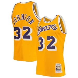 Magic Johnson Los Angeles Lakers Exquisite 1984/85 Hardwood Classics Authentic Jersey Gold/Purple