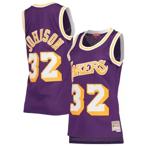 Magic Johnson Los Angeles Vibrant Lakers Women's Hardwood Classics 1984/85 Swingman Jersey Purple