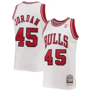 Men's Chicago Bulls Michael Jordan White 1994 95 Hardwood Premium Classics Authentic Player Jersey