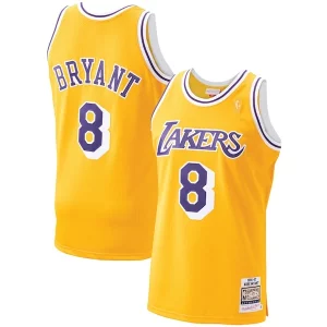 Men's Los Angeles Lakers Kobe Bryant Gold 1996 97 Tendance Hardwood Classics Authentic Player Jersey