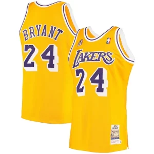 Men's Los Angeles Lakers Kobe Superbe Bryant Gold 2007 Hardwood Classics Authentic Jersey