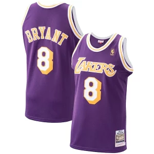 Men's Stylish Los Angeles Lakers Kobe Bryant Purple 1996/97 Hardwood Classics Authentic Jersey/Gold/Royal