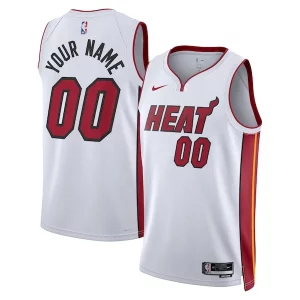 Miami Heat Nike Unisex Swingman Custom Jersey White Association Edition Élégant